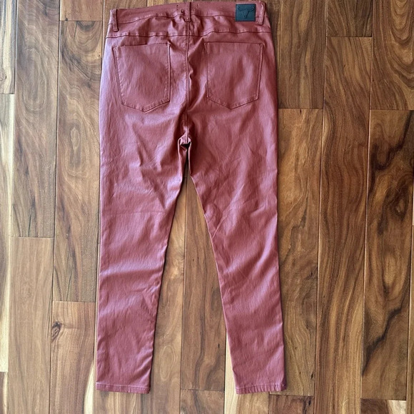 Lucky & Blessed Coated Rust Colored High Rise Skinny Jeans size 18 - Picture 4 of 6